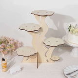 5-Tier Natural Laser Cut Wooden Tree Tower Cupcake Dessert Stand