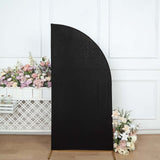 6ft Matte Black Spandex Half Moon Chiara Backdrop Stand Cover, Custom Fitted Wedding Arch Cover
