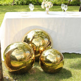 22inch Gold Stainless Steel Shiny Mirror Gazing Ball, Reflective Hollow Garden Globe Sphere