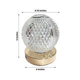 5inch Diamond Cut Crystal Ball Dimmable LED Centerpiece Lamp Touch Control, Rechargeable