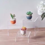 Set of 4 | Clear Acrylic Riser Cake Stand Set, Cupcake Dessert Display Stands - Assorted Size