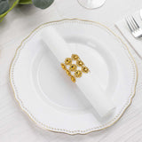 10 Pack Gold Sunflower Diamond Rhinestones Napkin Holders With Velcro, Elegant Wedding Napkin Rings