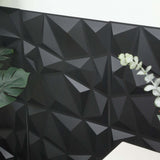 12 Pack | 20inch x 20inch Matte Black 3D Texture PVC Diamond Design Wall Tiles