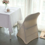 Beige Spandex Stretch Fitted Folding Slip On Chair Cover - 160 GSM