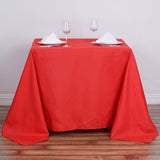 Red Polyester Square Tablecloth 90Inch