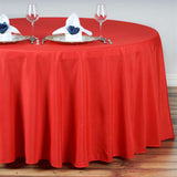 132Inch Red Seamless Polyester Round Tablecloth