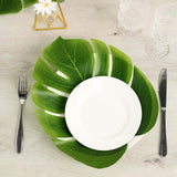 12 Leaves | Green Artificial Decorative Tropical Monstera Palm Leaves