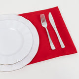 5 Pack Red Cotton Blend Cloth Napkins, Washable Reusable Table Dinner Napkins