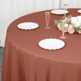 Terracotta (Rust) Seamless Premium Polyester Round Tablecloth 220GSM - 132inch