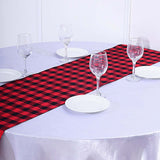 Buffalo Plaid Table Runner | Black / Red | Gingham Polyester Checkered Table Runner