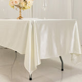 60"x102" Shimmer Pearl White Scuba Rectangle Tablecloth, Wrinkle Free Seamless Premium