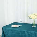 90x156Inch Teal Accordion Crinkle Taffeta Rectangular Tablecloth