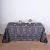 90inch x 132inch Black Seamless Diamond Sequin Rectangular Tablecloth