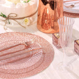 6 Pack | Blush Rose Gold Sparkle Placemats, Non Slip Decorative Round Glitter Table Mat