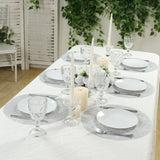 50 Pack Disposable Metallic Silver Placemats, 13" Non-Woven Mesh Fiber Round Table Mats for Dining & Events