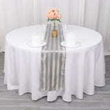 12x108inch Silver Satin Stripe Table Runner, Elegant Tablecloth Runner