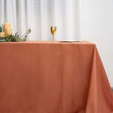 Terracotta (Rust) Seamless Polyester Rectangular Tablecloth - 90x156inch