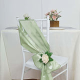 5 pack - 6inch x 106inch Sage Green Satin Chair Sashes