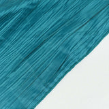 90x90Inch Accordion Crinkle Taffeta Table Overlay - Peacock Teal