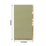 50 Pack Olive Green Soft 2 Ply Disposable Party Napkins with Gold Foil Edge