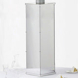 40 inches Floor Standing Silver Mirror Finish Acrylic Pedestal Risers 