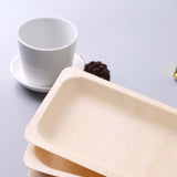 25 Pack | 5x8inches Eco Friendly Birchwood Wooden Dessert Serving Plates