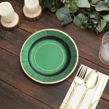 25 Pack | 8inch Hunter Emerald Green Sunray Dessert Appetizer Paper Plates