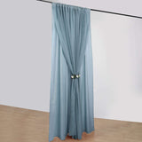 10ft Dusty Blue Dual Layered Sheer Chiffon Polyester Backdrop Curtain With Rod Pockets
