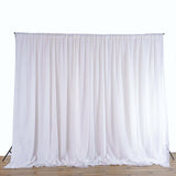 20ftx10ft White Dual Layered Chiffon Polyester Room Divider, Backdrop Curtain with Rod Pocket
