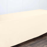 8FT Beige Fitted Polyester Rectangular Table Cover