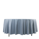 108" Dusty Blue Premium Scuba Round Tablecloth, Wrinkle Free Polyester Tablecloth