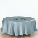 108" Dusty Blue Satin Round Tablecloth