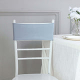 5 pack | 5Inchx14Inch Dusty Blue Spandex Stretch Chair Sash with Silver Diamond Ring Slide Buckle