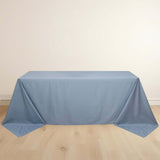 90x132inch Dusty Blue Premium Scuba Wrinkle Free Rectangular Tablecloth, Seamless Scuba Polyester