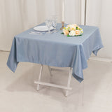 Dusty Blue Seamless Lamour Satin Square Table Overlay- 54inch