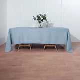 72"x120" Dusty Blue Polyester Rectangle Tablecloth, Reusable Linen Tablecloth