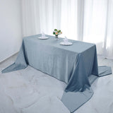 90inch x156inch Dusty Blue Seamless Premium Velvet Rectangle Tablecloth, Reusable Linen