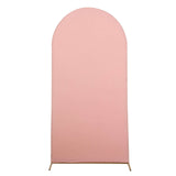 7ft Matte Dusty Rose Spandex Fitted Chiara Backdrop Stand Cover For Round Top Wedding Arch
