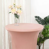 Dusty Rose Highboy Spandex Cocktail Table Cover, Fitted Stretch Tablecloth for 24"-32" Dia Tables