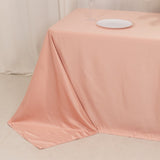 90x132inch dusty rose Seamless Lamour Satin Rectangle Tablecloth for 6 Foot Table