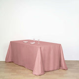 90"x132" Dusty Rose Polyester Rectangular Tablecloth