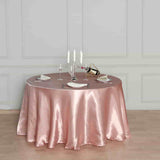 108" Dusty Rose Satin Round Tablecloth