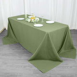 90x132inch Eucalyptus Sage Green 200 GSM Seamless Premium Polyester Rectangular Tablecloth