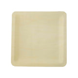 25 Pack | 9inch Eco Friendly Poplar Wood Square Dinner Plates, Disposable Picnic Plates#whtbkgd