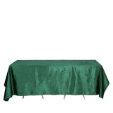 90x132inch Hunter Emerald Green Seamless Premium Velvet Rectangle Tablecloth, Reusable Linen