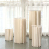 40inch Ivory Cylinder Display Column Stand, Pillar Pedestal Stand With Top Plate