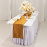 Shimmer Gold Premium Scuba Polyester Table Runner, Wrinkle Free Table Linen - 12x108inch