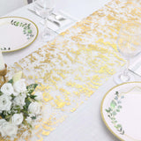 108inch Sparkly Metallic Gold Foil Thin Mesh Polyester Table Runner - 25GSM