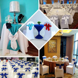 5 Pack | Ivory | Reversible Chair Sashes with Buckle | Double Sided Pre-tied Bow Tie Chair Bands | Satin & Faux Leather