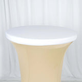 White Spandex Cocktail Table Top Stretch Cover